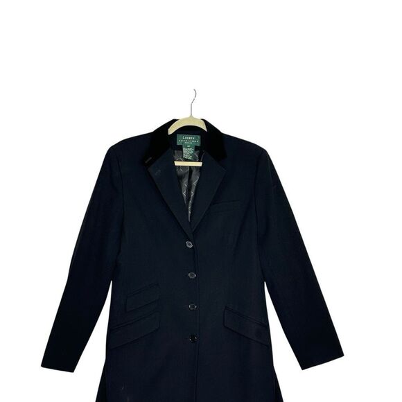 Ralph Lauren Vintage Wool Velvet Collar Long Equestrian Riding Jacket| Size 10P - Picture 4 of 12